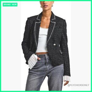 Galaxy Tweed Blazer with Metallic Threads, Knitted Construction